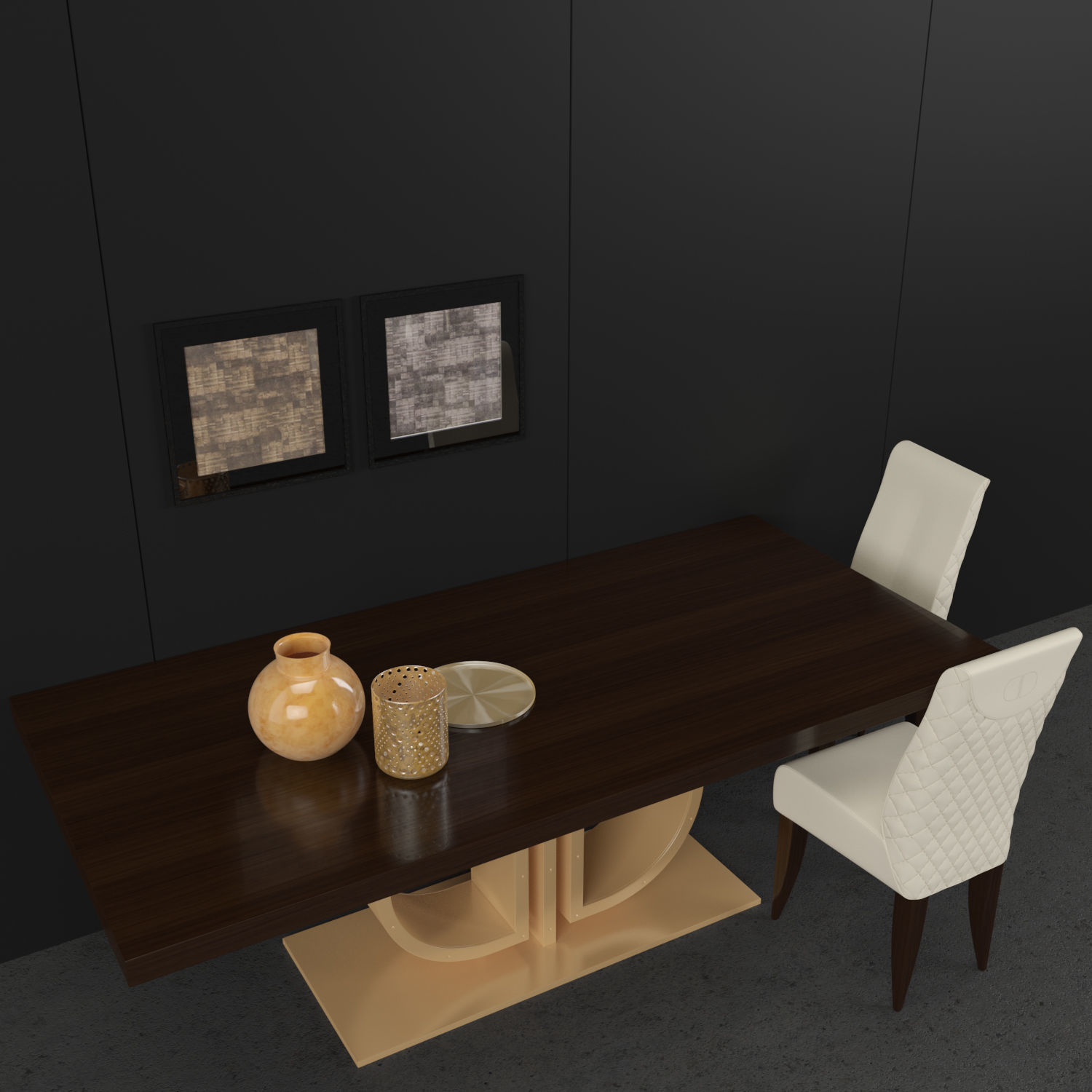 Signorini and Coco Daytona Monogram table with vivien chair 3D model_1