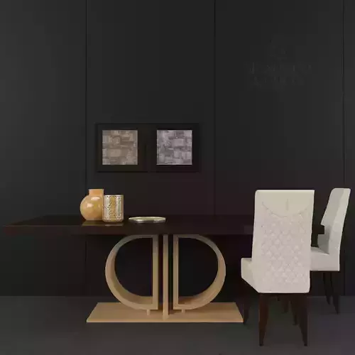 Signorini and Coco Daytona Monogram table with vivien chair 3D model