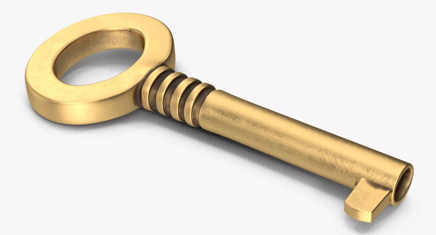 Brass Skeleton Key 3D model