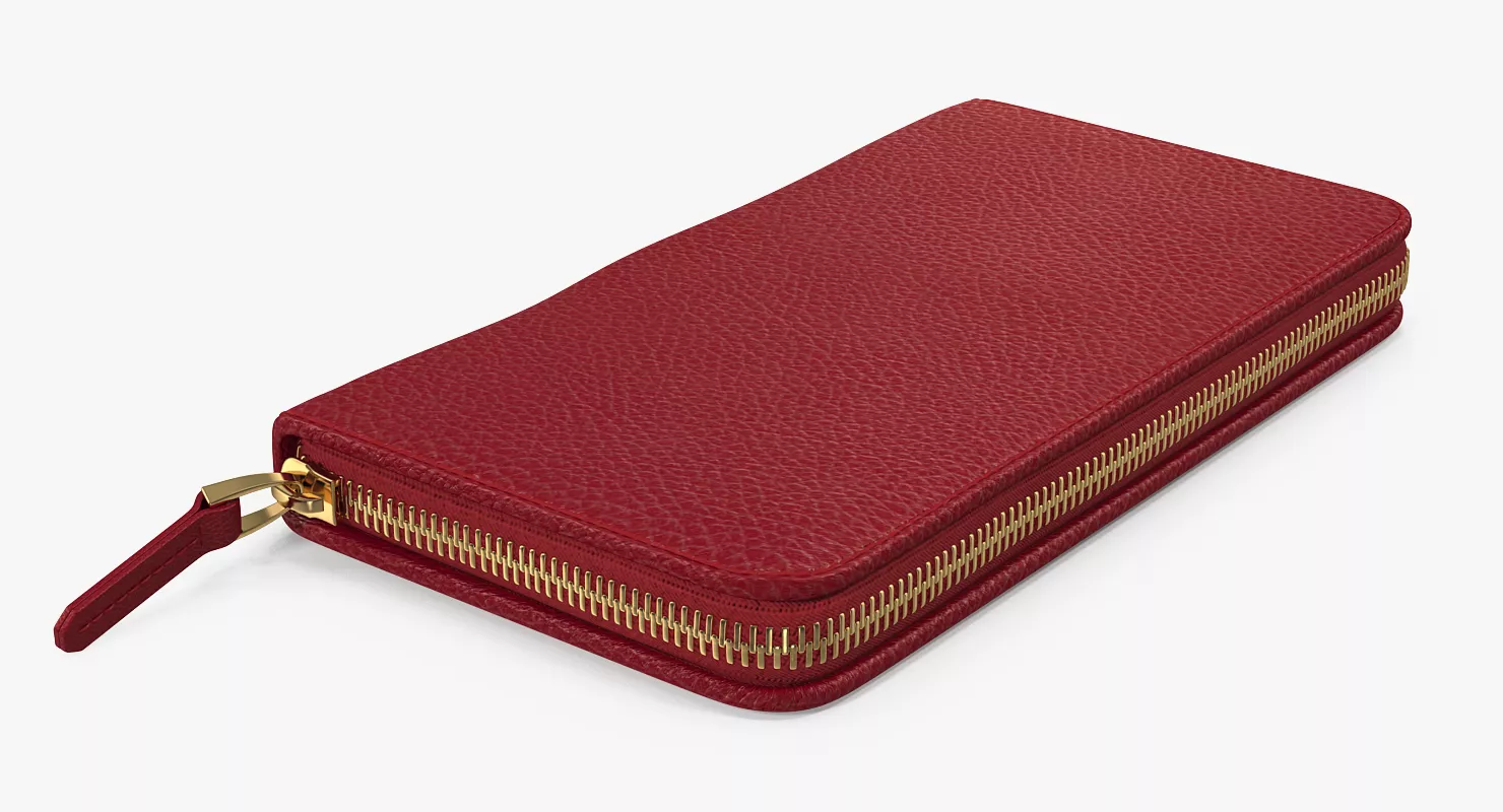 Women Purse Wallet Red 3D model
