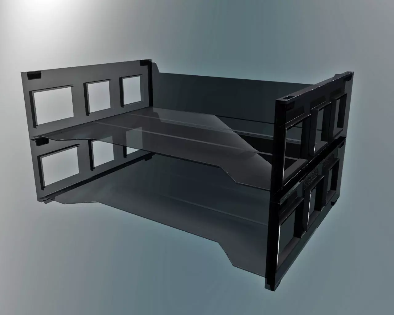 In-out Desk tray Plastic v01 3D model_0