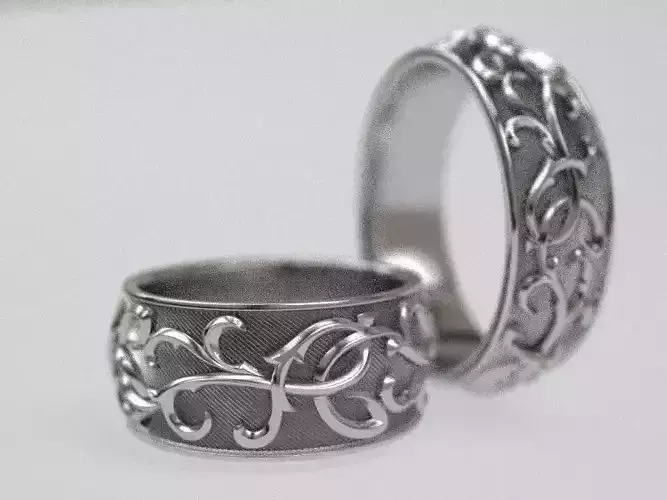 Thistle wide wedding ring - original 3D print model