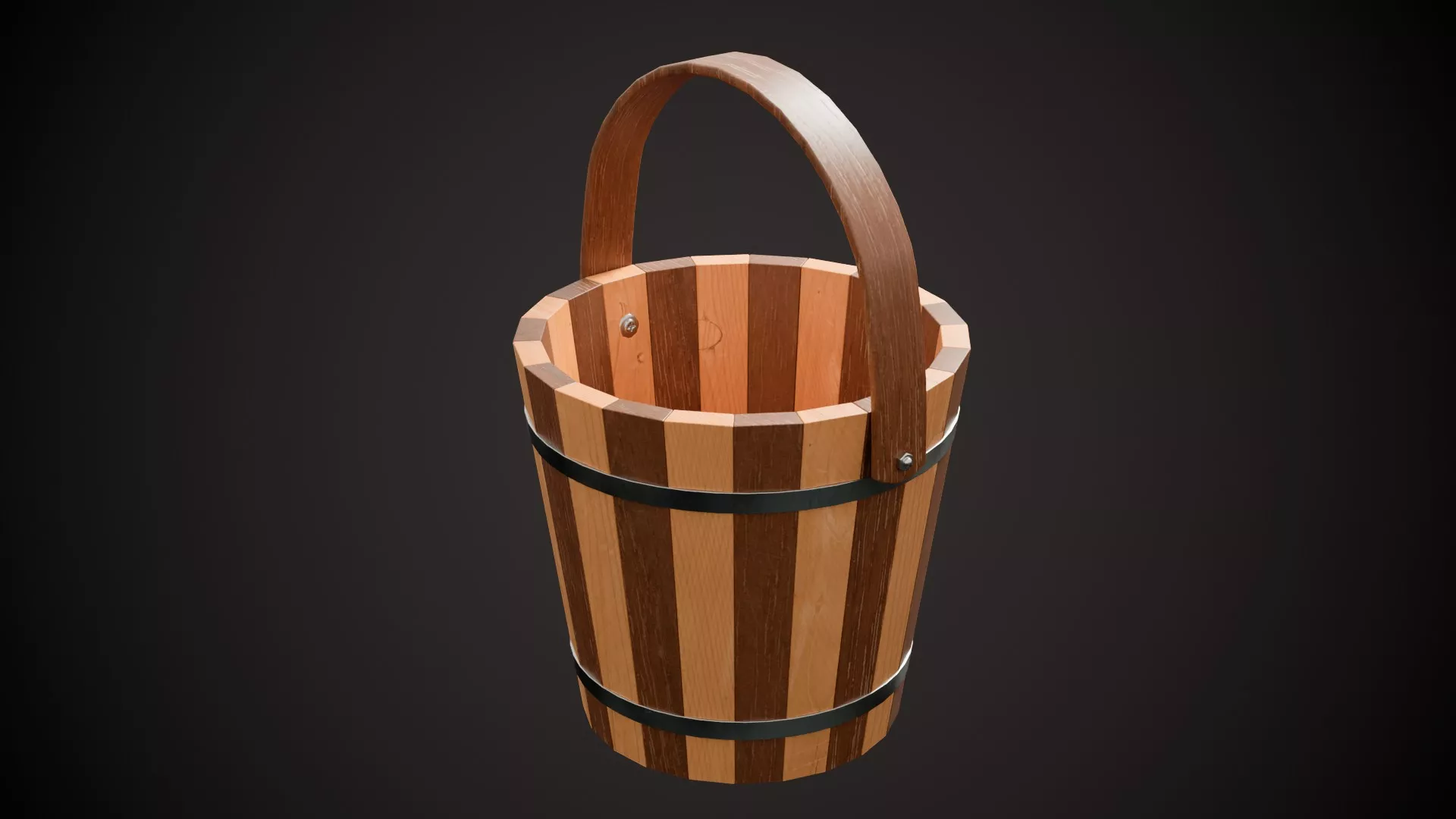 Sauna Bucket Low-poly 3D model