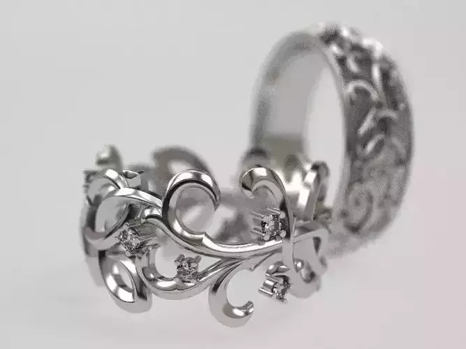 Queen Thistle wedding ring - original 3D print model