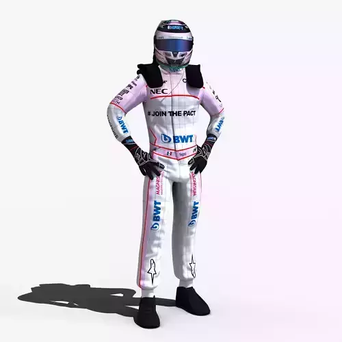 Sergio Perez 2017 Low-poly 3D model