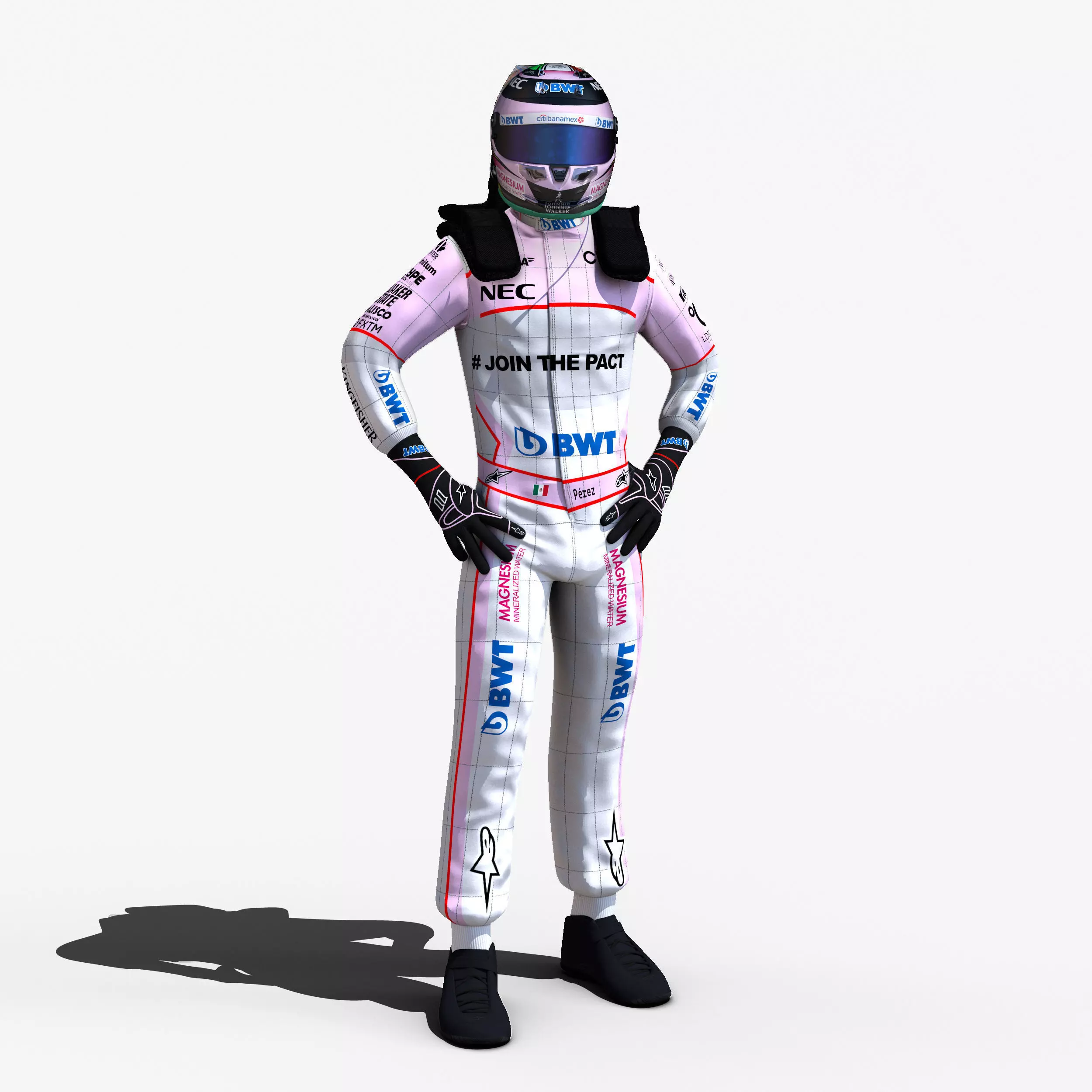 Sergio Perez 2017 Low-poly 3D model