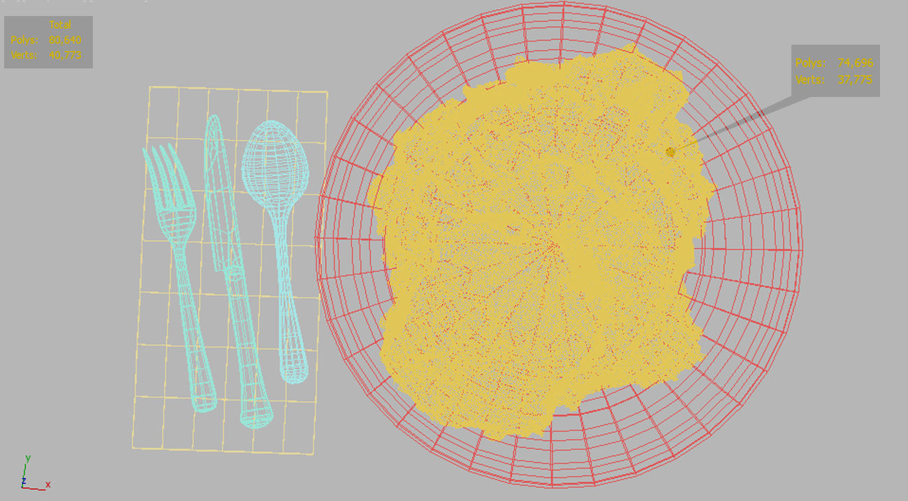 Plate of Food Rice and Egg 3D model_3
