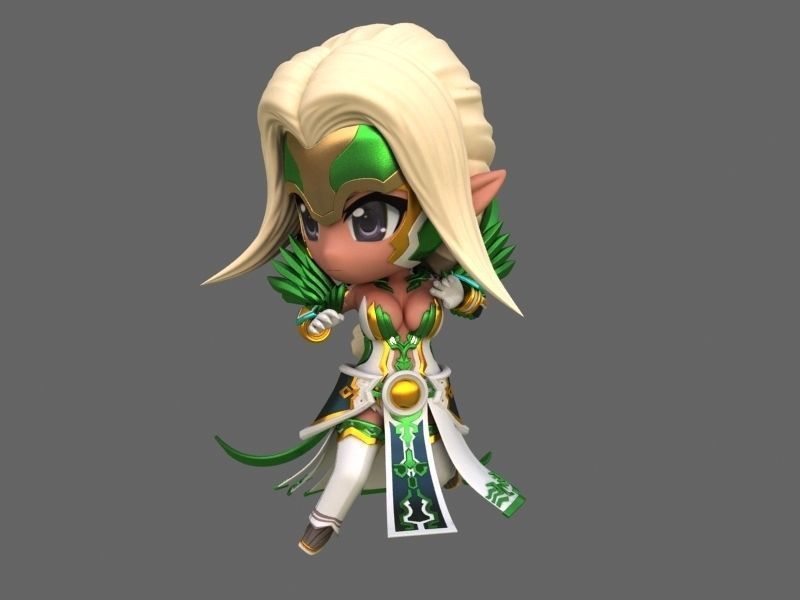 gabriel female elf 3D print model_1