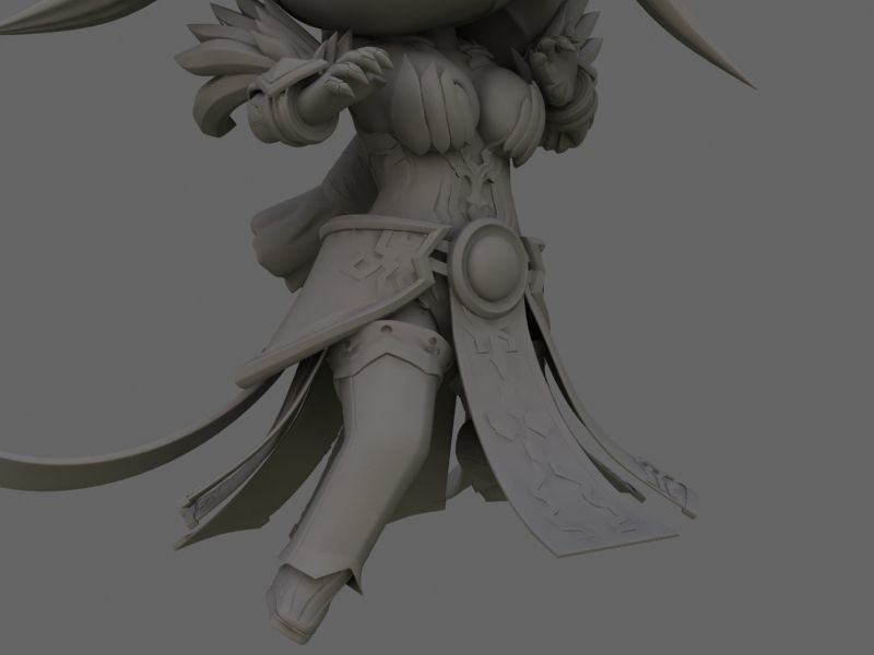 gabriel female elf 3D print model_6