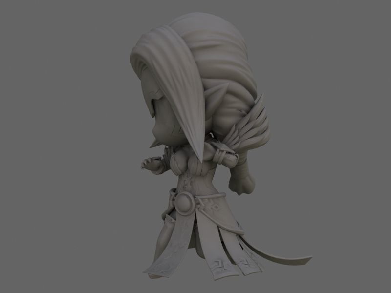 gabriel female elf 3D print model_8