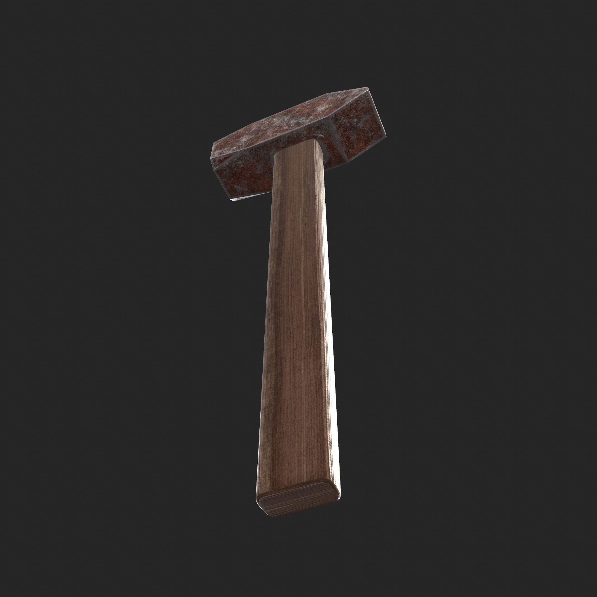 Rusty Hammer Low-poly 3D model_4
