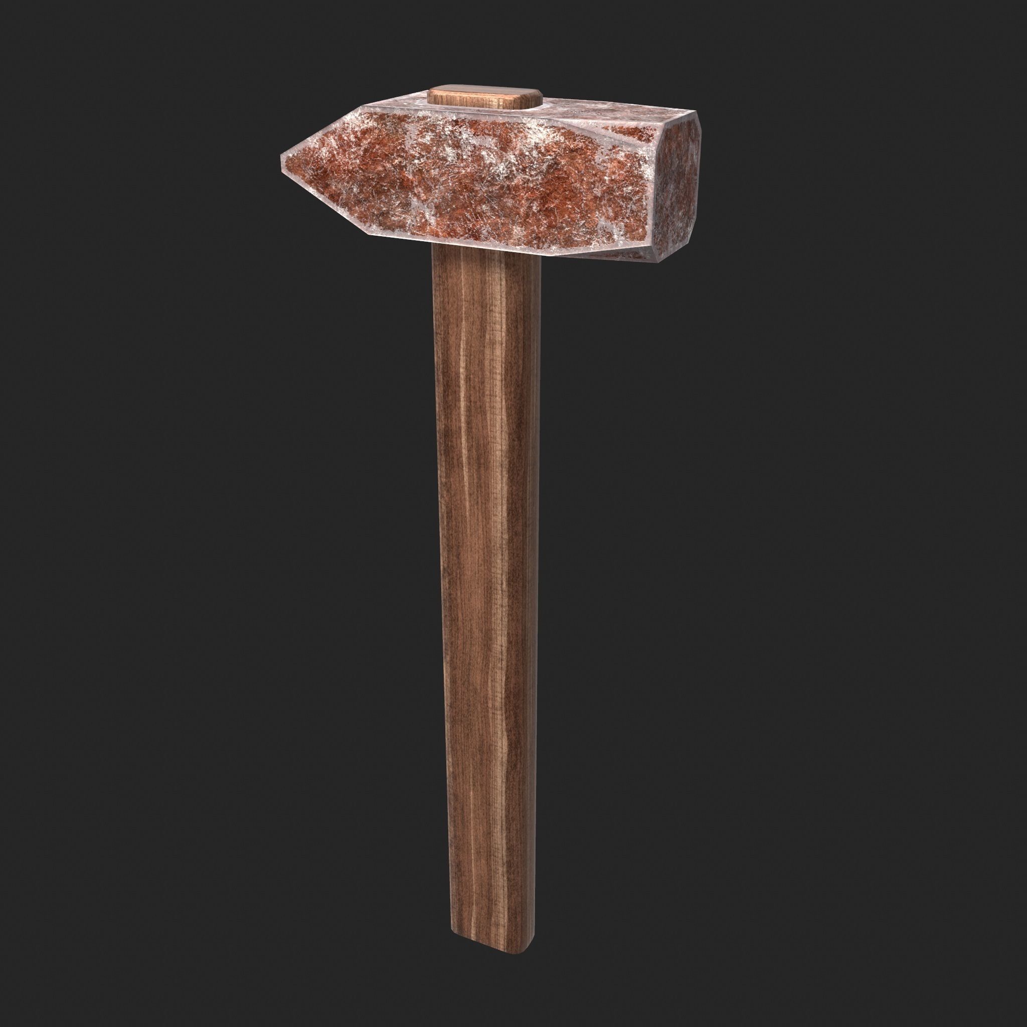 Rusty Hammer Low-poly 3D model_6