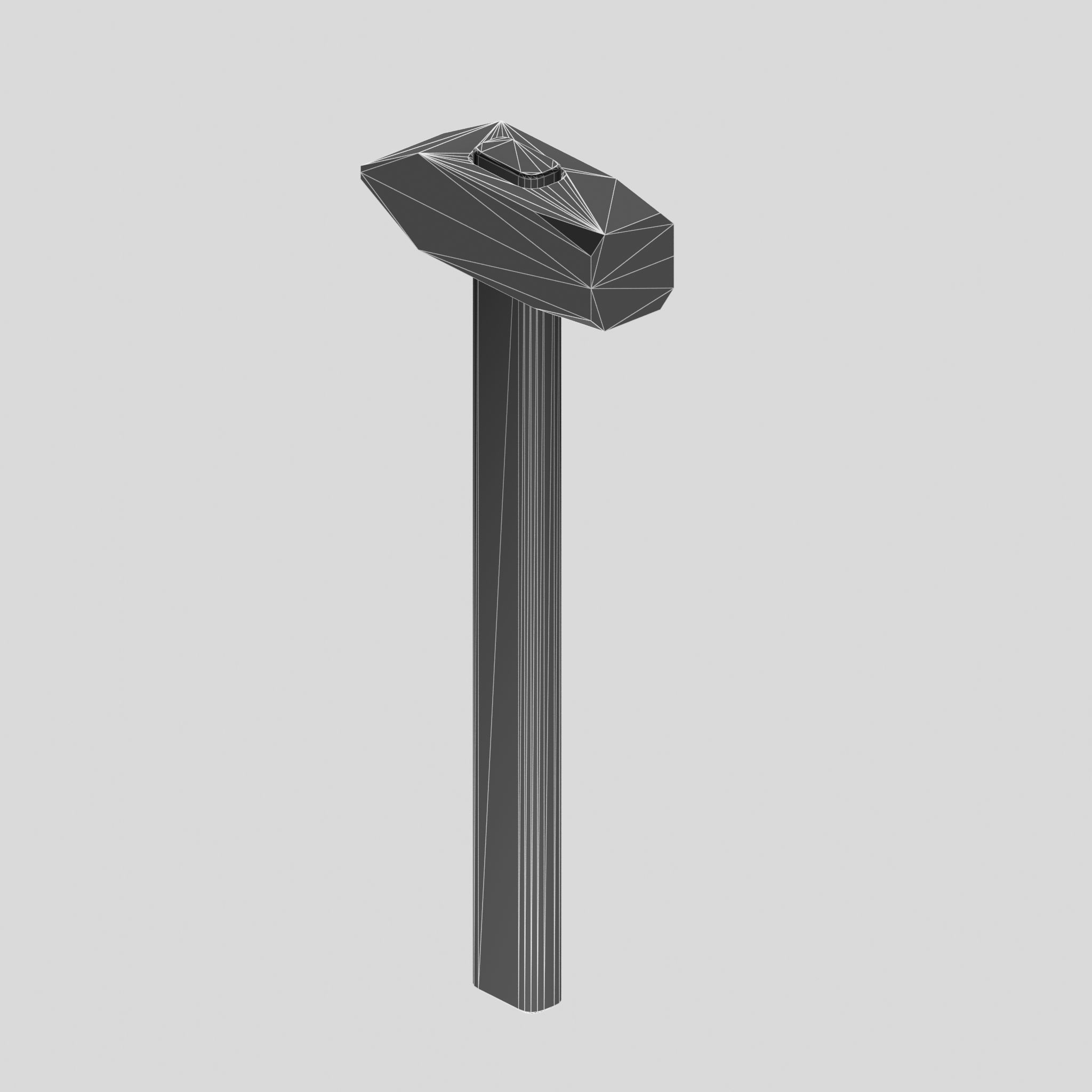 Rusty Hammer Low-poly 3D model_3