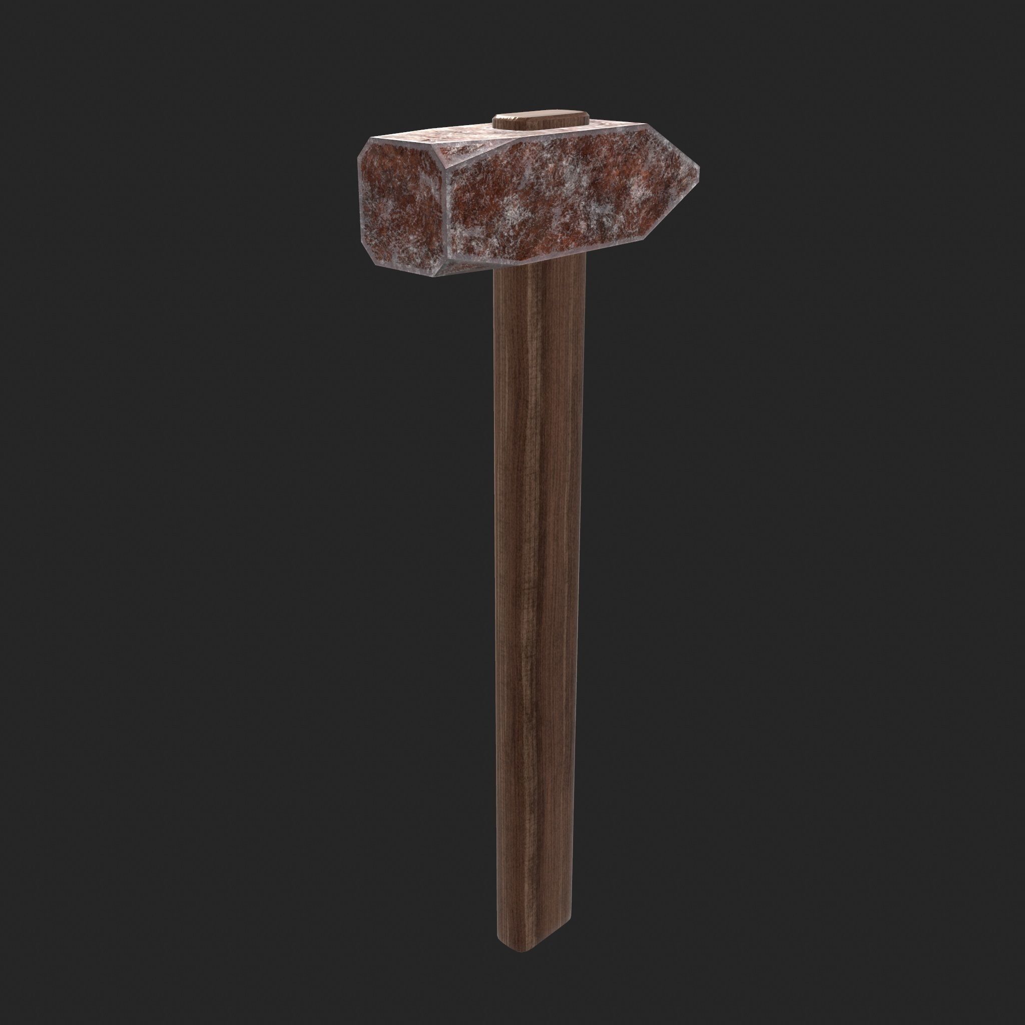 Rusty Hammer Low-poly 3D model_5