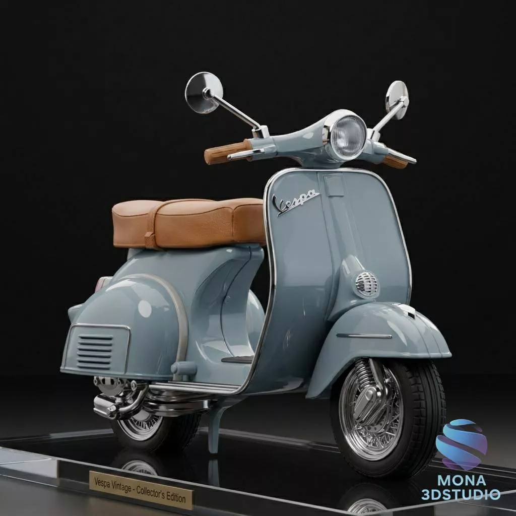 Classic Vintage Vespa Style Scooter - STL Model 3D print model