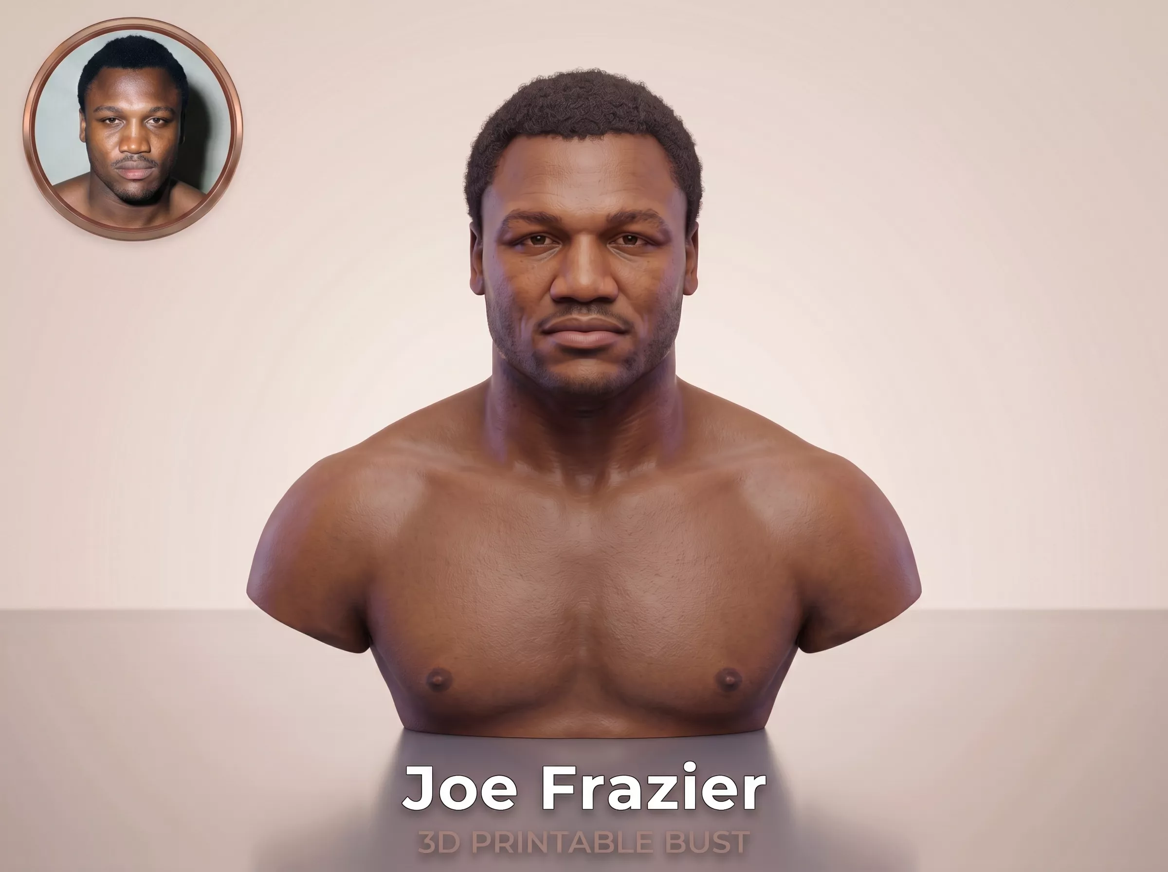 Joe Frazier 3D Printable Bust 3D print model