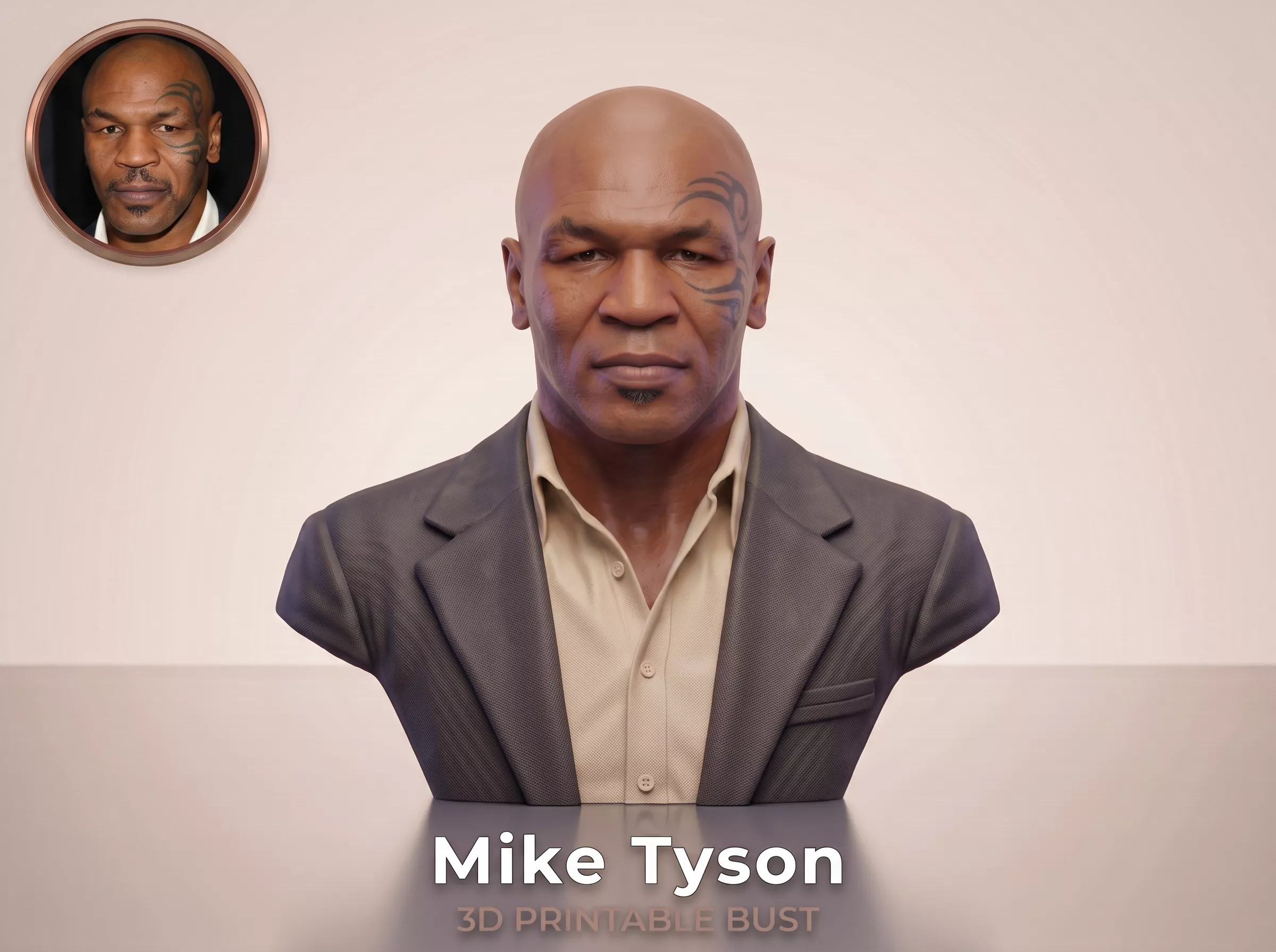Mike Tyson 3D Printable Bust 3D print model