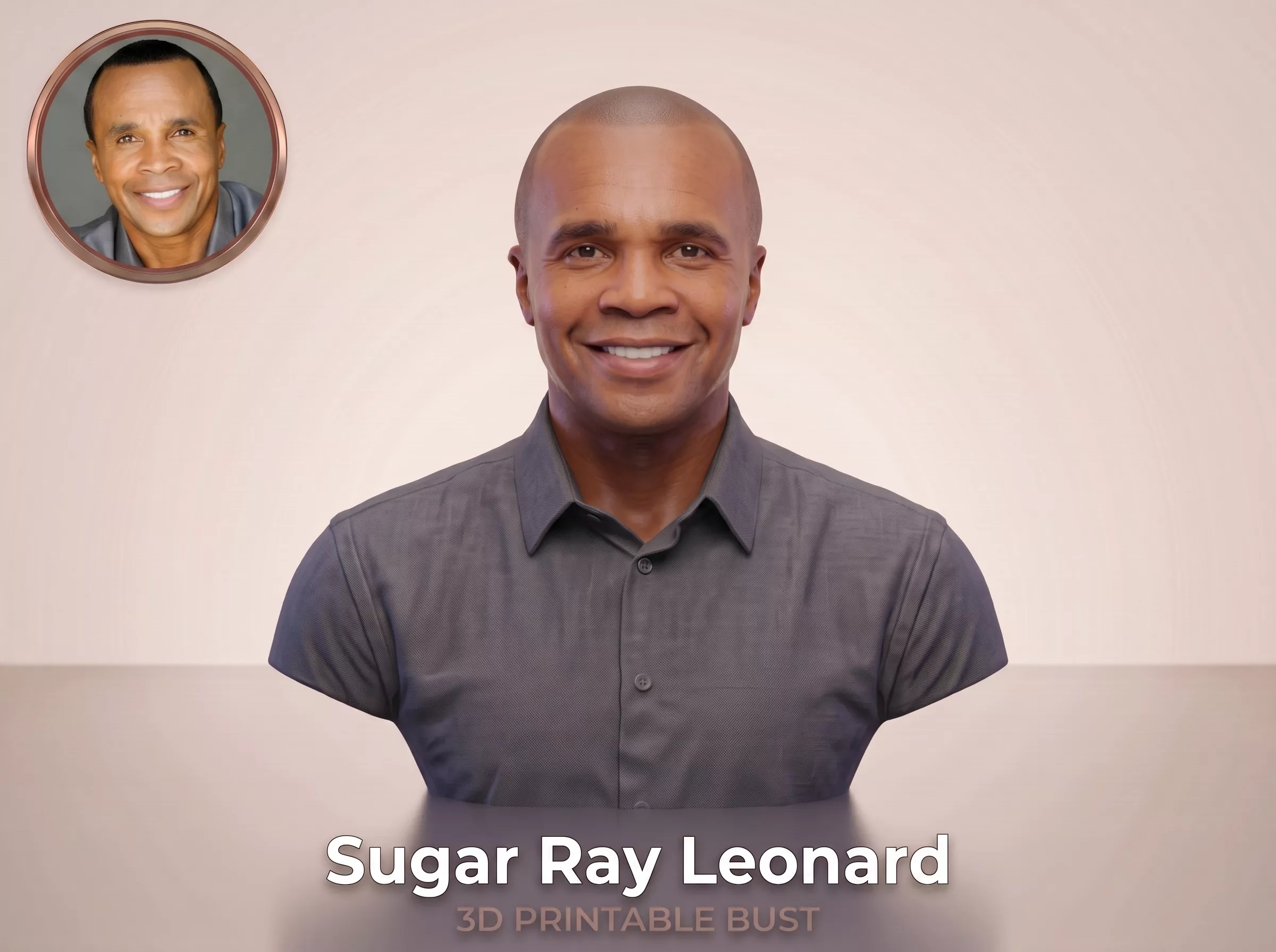 Sugar Ray Leonard 3D Printable Bust 3D print model