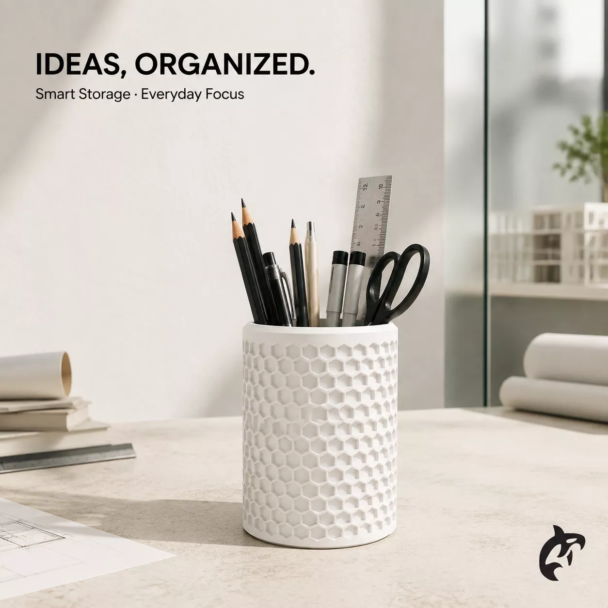 Honeycomb Desk Organizer Pen Holder Free 3D print model
