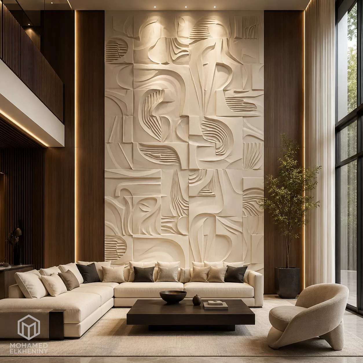 Modern Abstract Geometric Decor Bas Relief Mural STL CNC 55 3D model