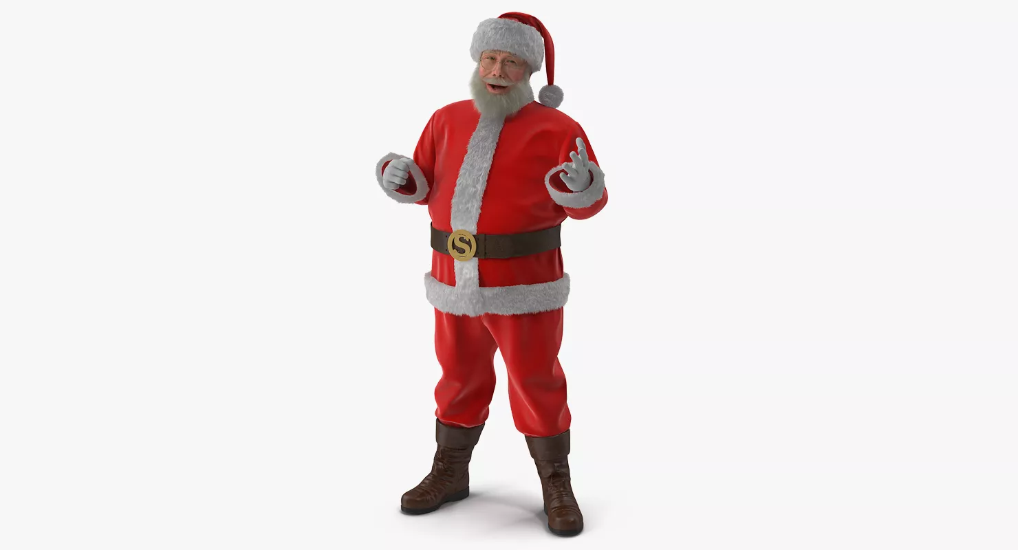 Santa Claus with Fur Rigged 3D model