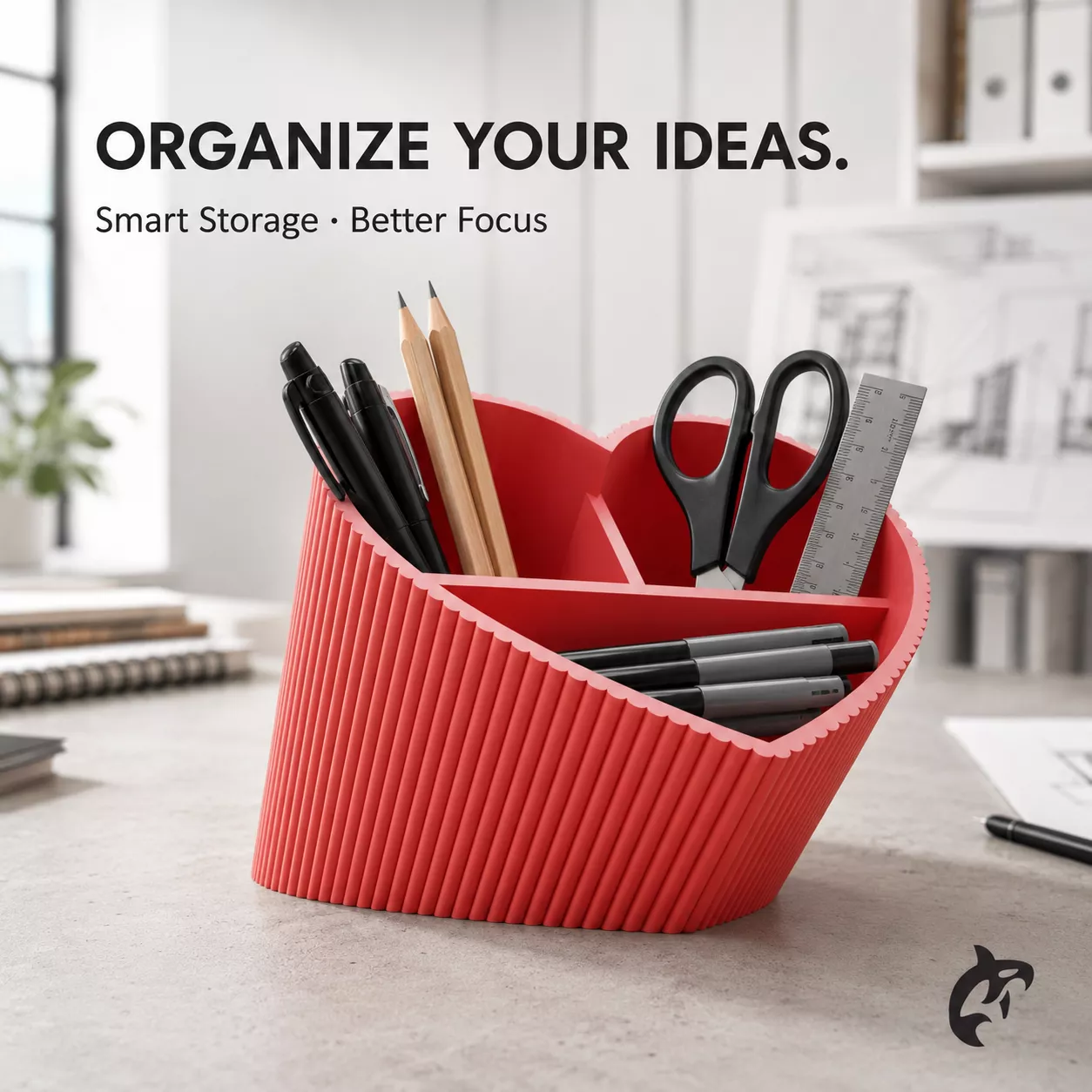 Multi Compartment Desk Organizer Holder Free 3D print model