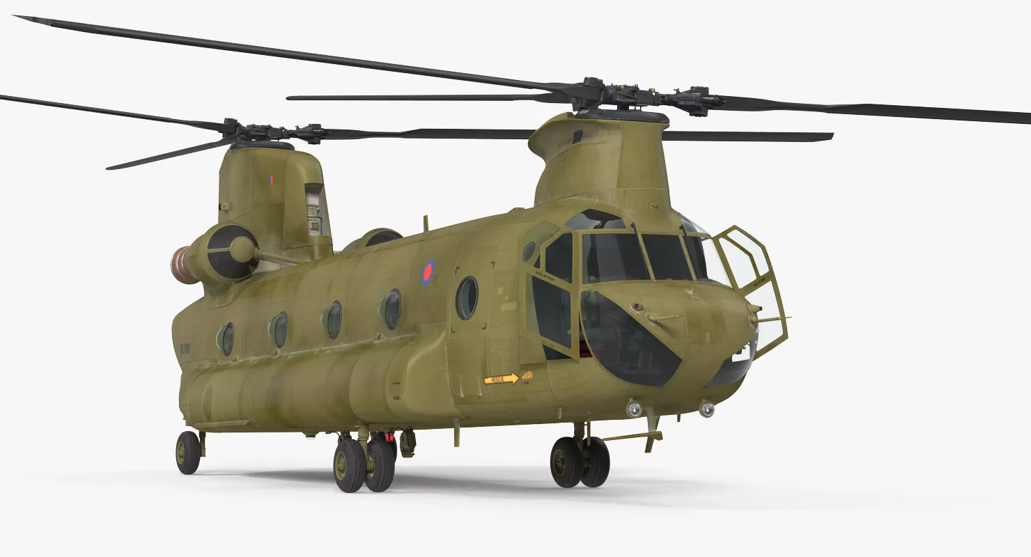 Heavy Helicopter CH 47 Chinook Rigged 3D model