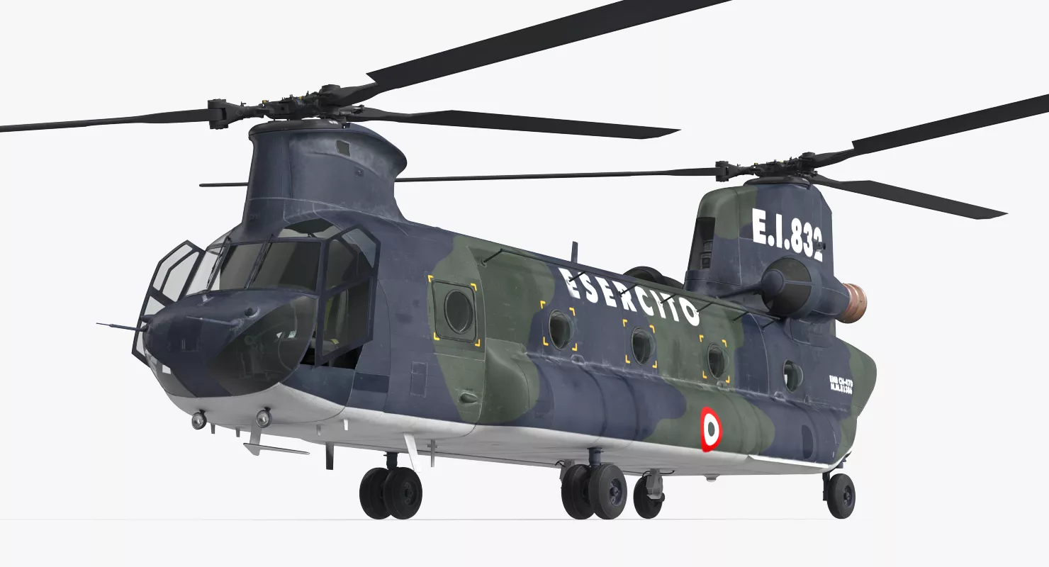 Transport Helicopter CH 47 Chinook Rigged 3D model