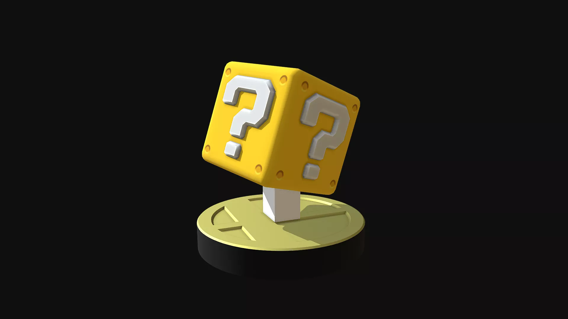 Question Mark Block Custom Amiibo Display Figure 3D print model