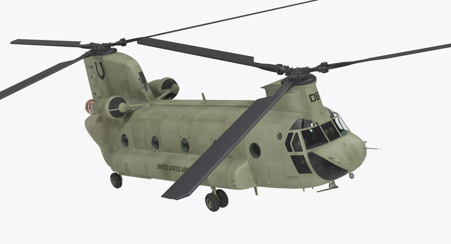 US Army Transport Helicopter CH 47 Chinook 3D model