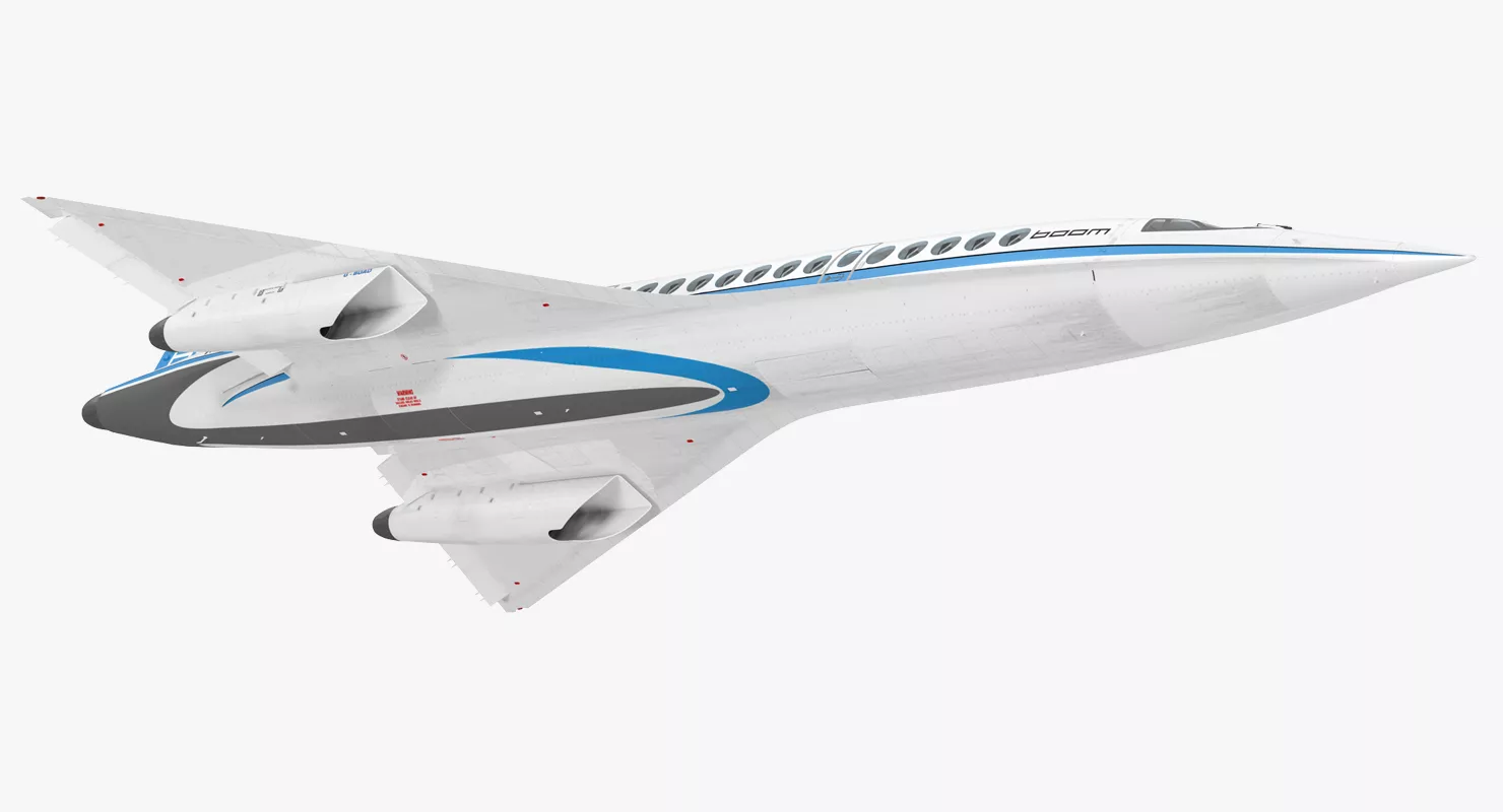Boom Supersonic Jet Rigged 3D model