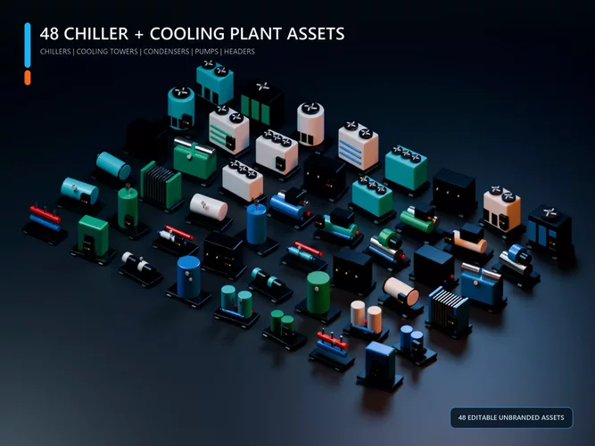 Industrial Chiller Cooling Plant Equipment Kit - 48 Assets