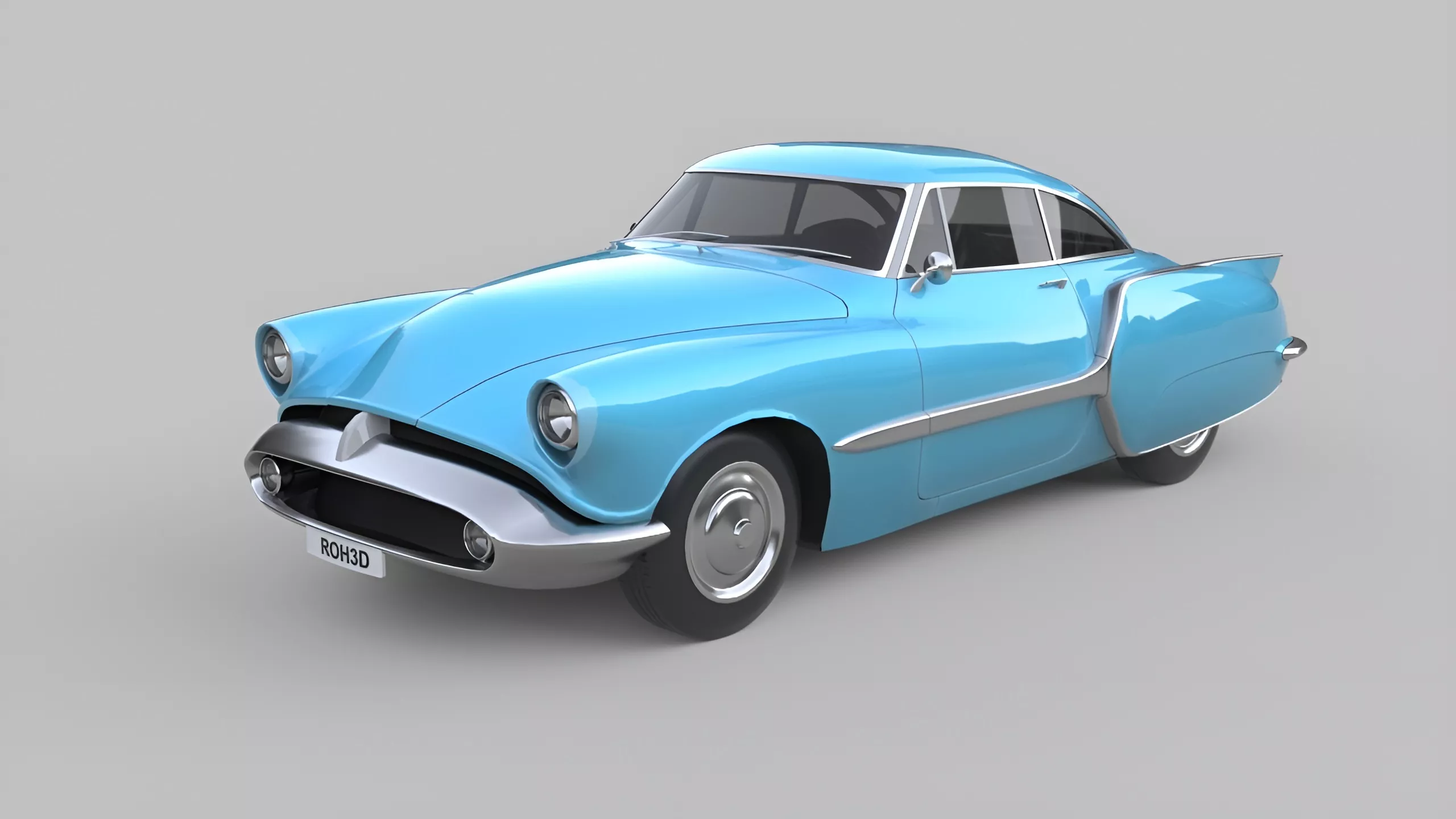 Vintage Streamline Coupe 1950 Low-poly 3D model