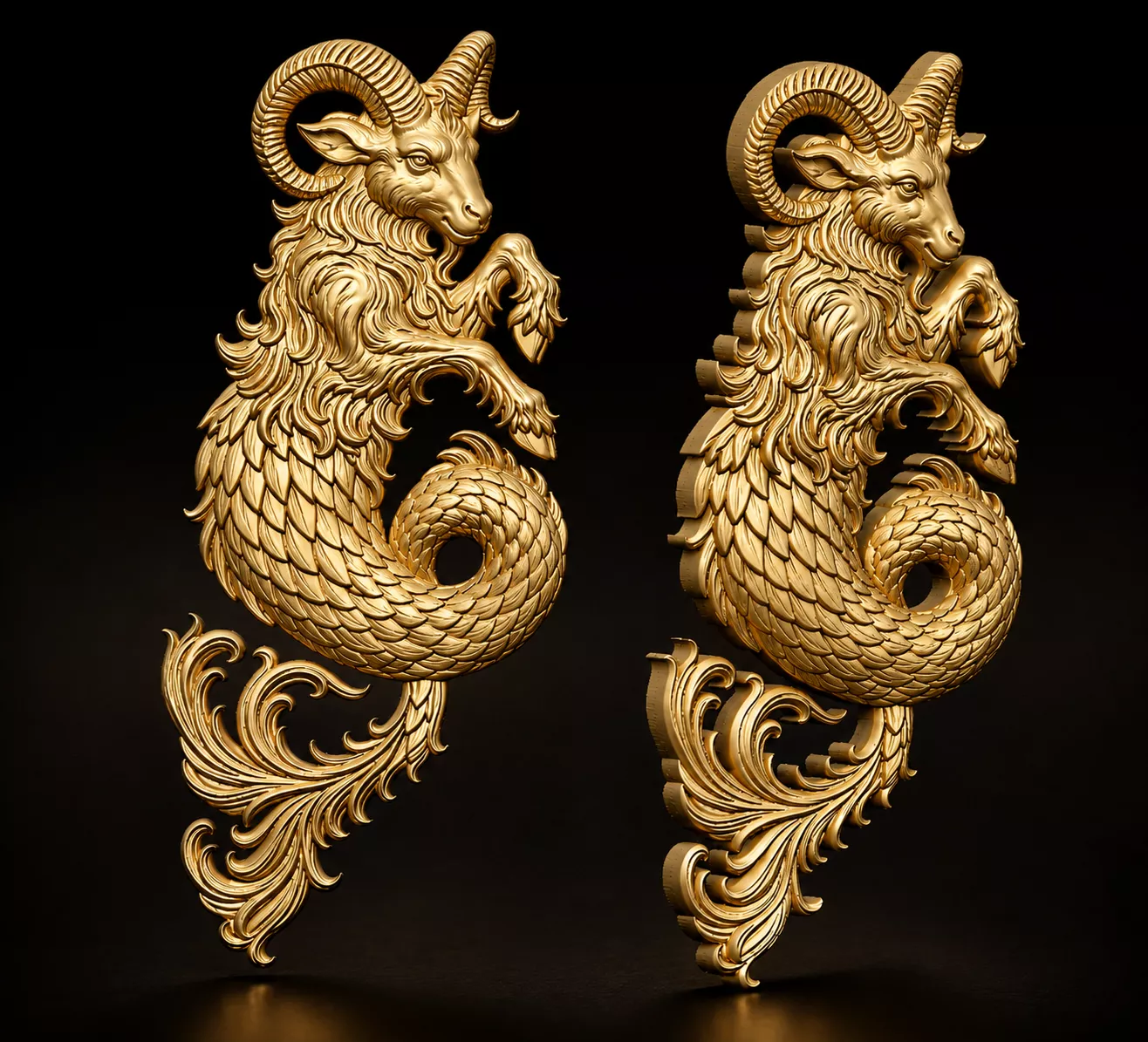 Capricorn Sea-Goat Pendant 3D print model