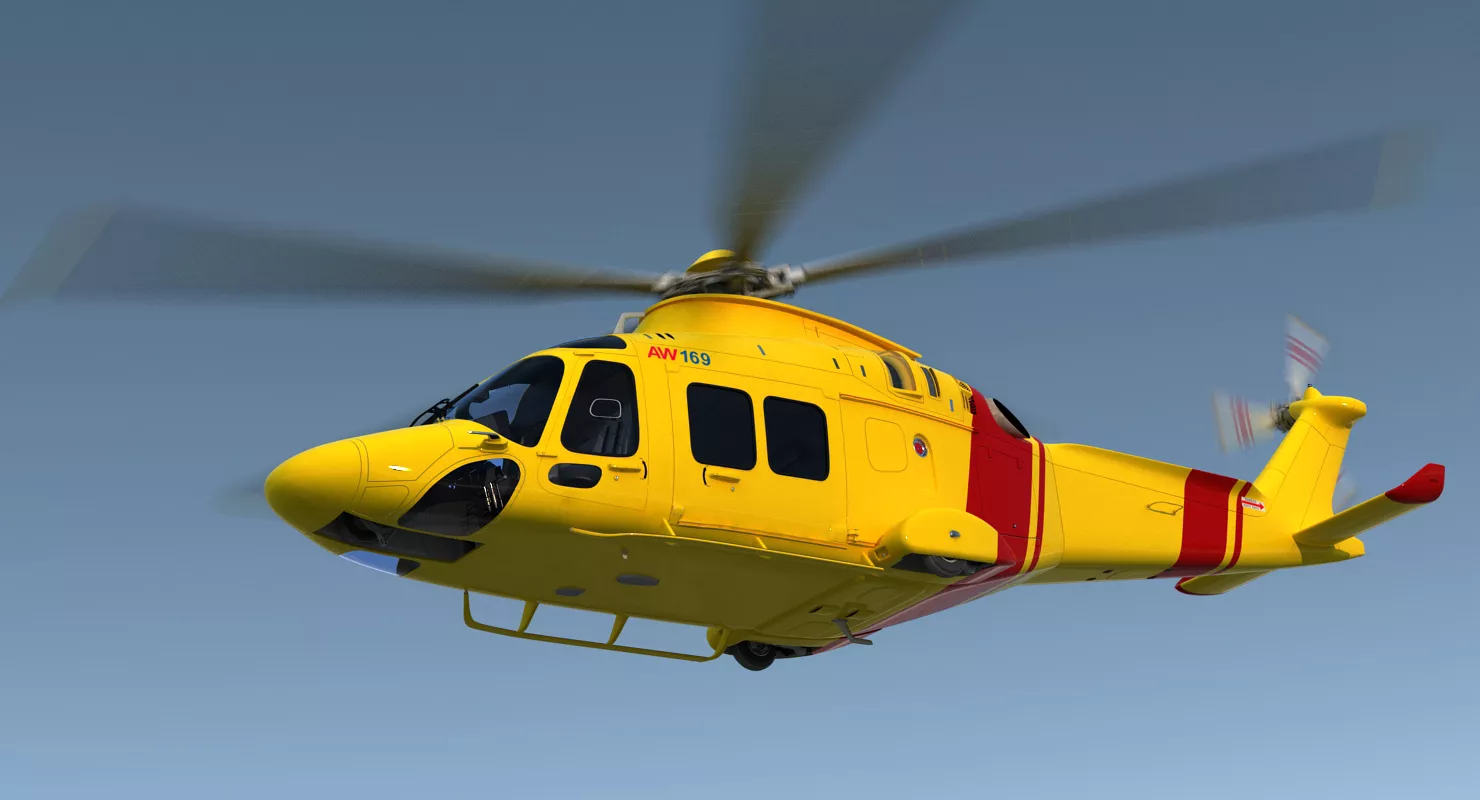 Helicopter AgustaWestland AW169 Rigged 3D model