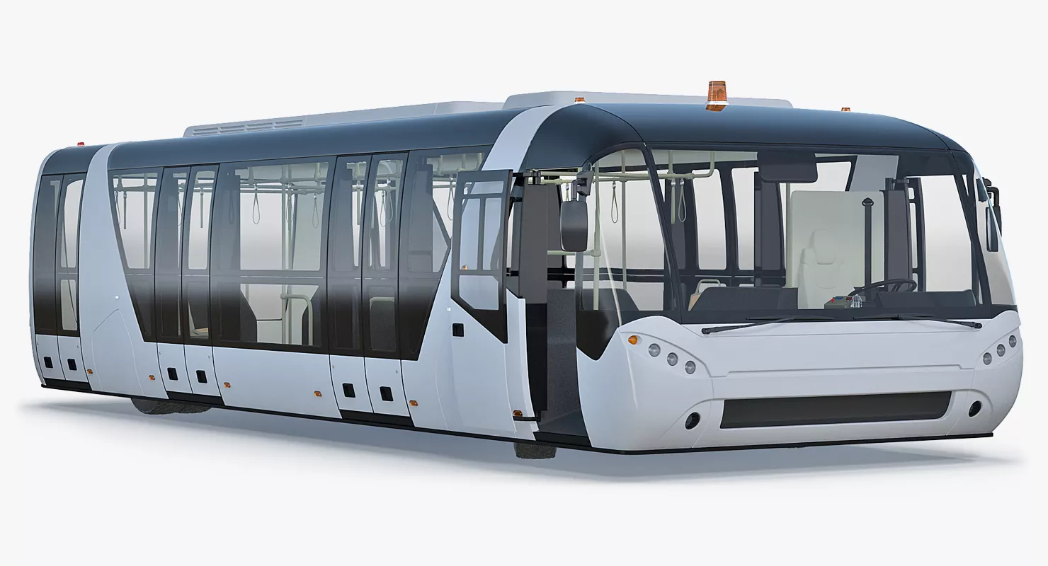 Airside Passenger Bus Rigged 3D model