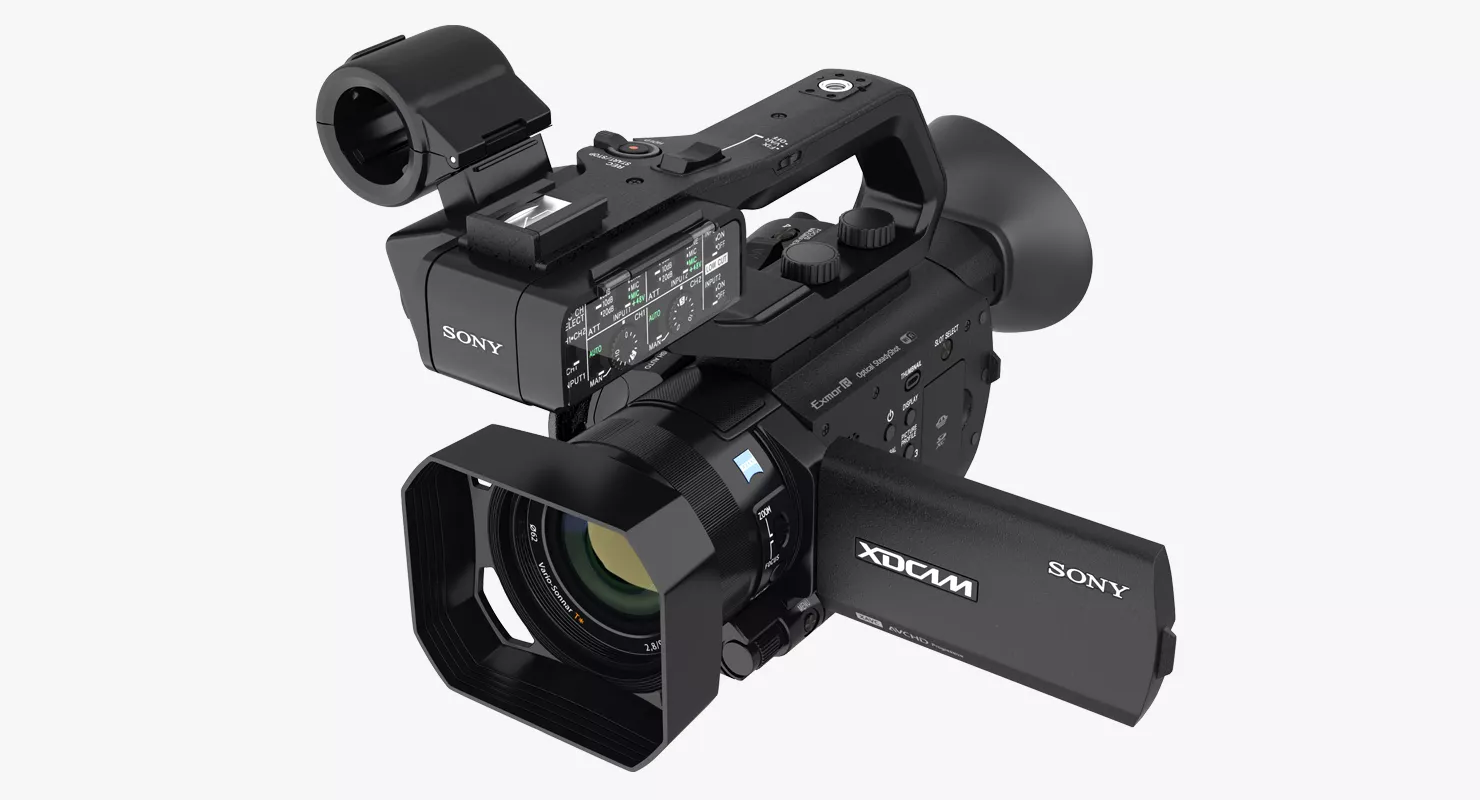 Professional XDCAM Compact Camcorder Sony PXWS X70 Rigged 3D model
