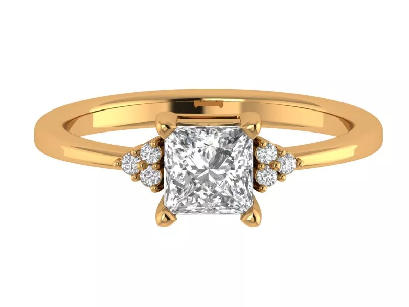 Princess Solitaire Ring 3D print model
