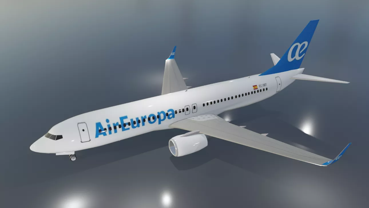 Aer Europa boeing 737-800 low poly 3D Model Low-poly 3D model