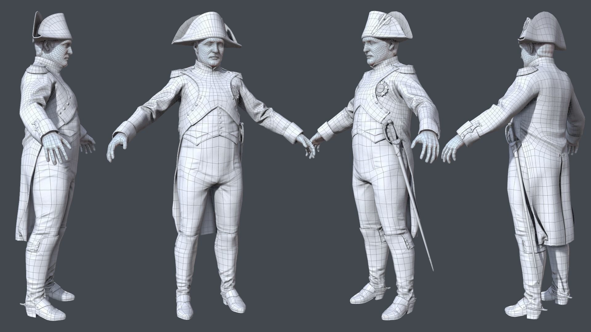 Napoleon Bonaparte I Low-poly 3D model_8