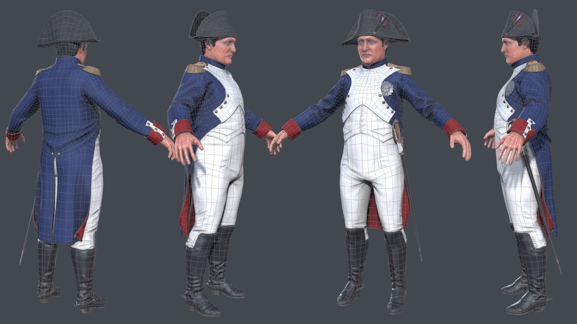 Napoleon Bonaparte I Low-poly 3D model_2