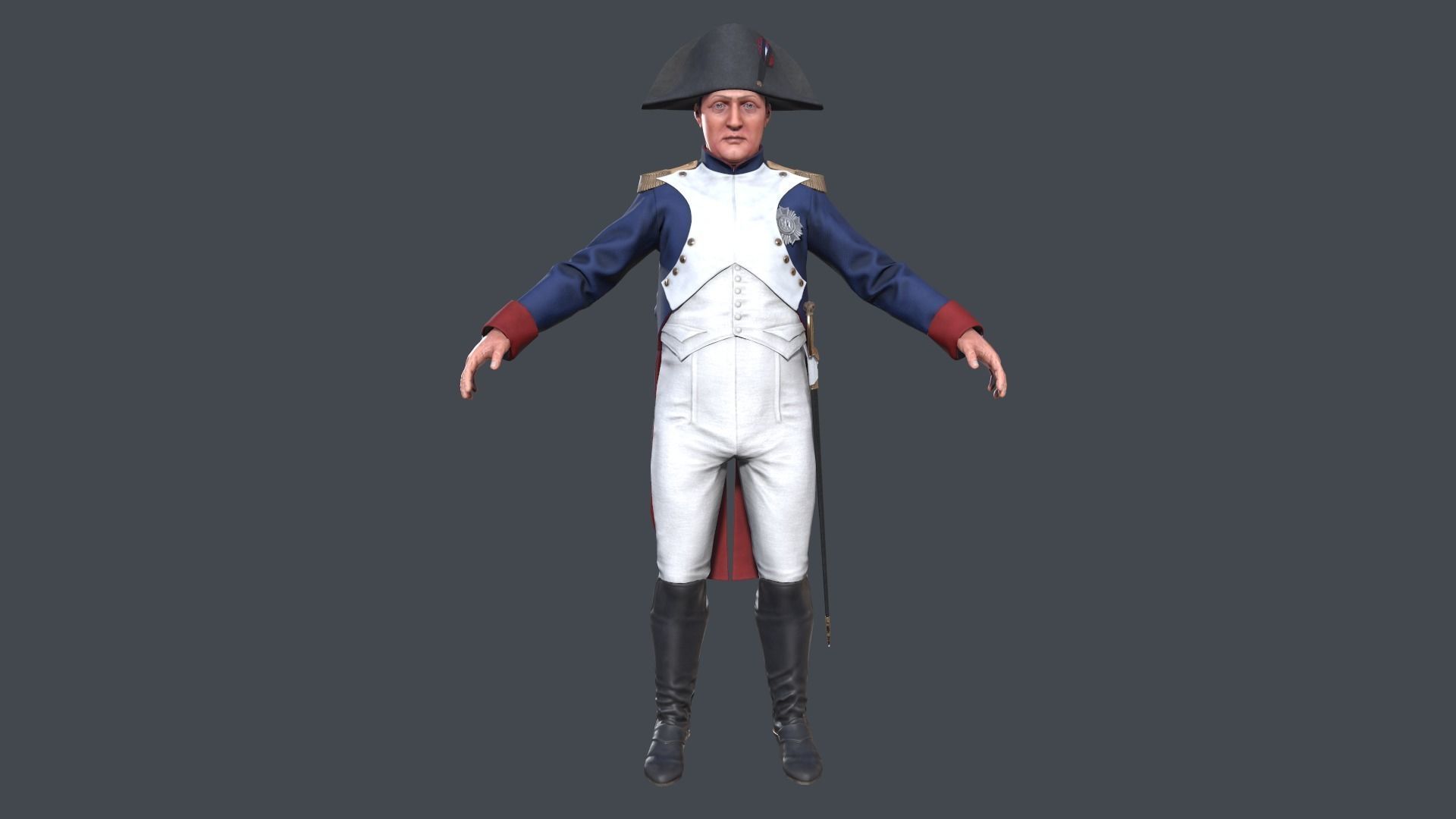 Napoleon Bonaparte I Low-poly 3D model_1