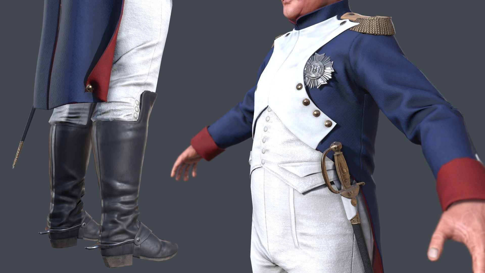 Napoleon Bonaparte I Low-poly 3D model_3