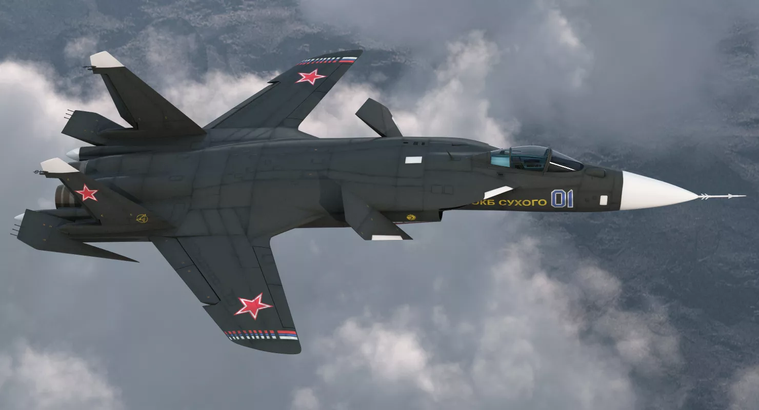 Sukhoi Su 47 Berkut Russin Jet Fighter 3D model