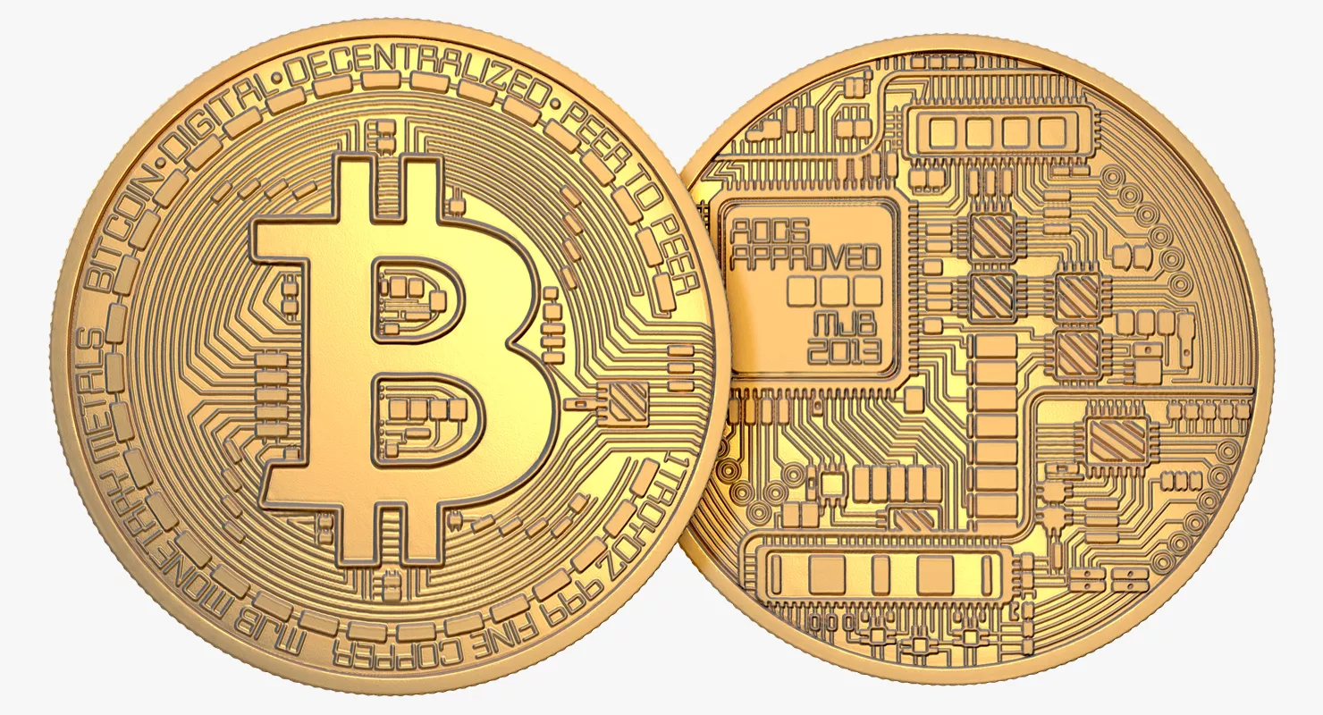 Gold Bitcoin Coin 3D model