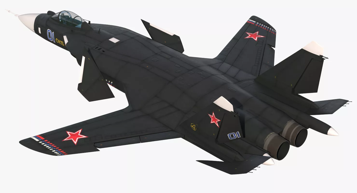 Sukhoi Su 47 Berkut Russin Jet Fighter Rigged 3D model