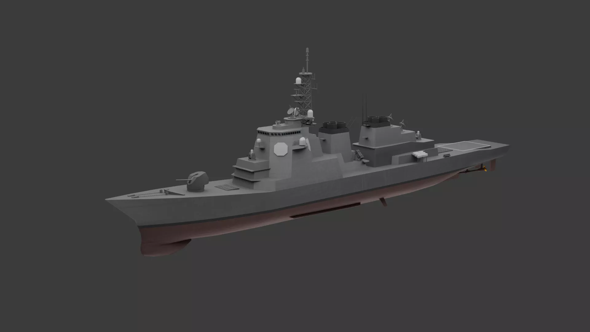 Low Poly Version JMSDF Kongo-class Aegis Destroyer Low-poly 3D model