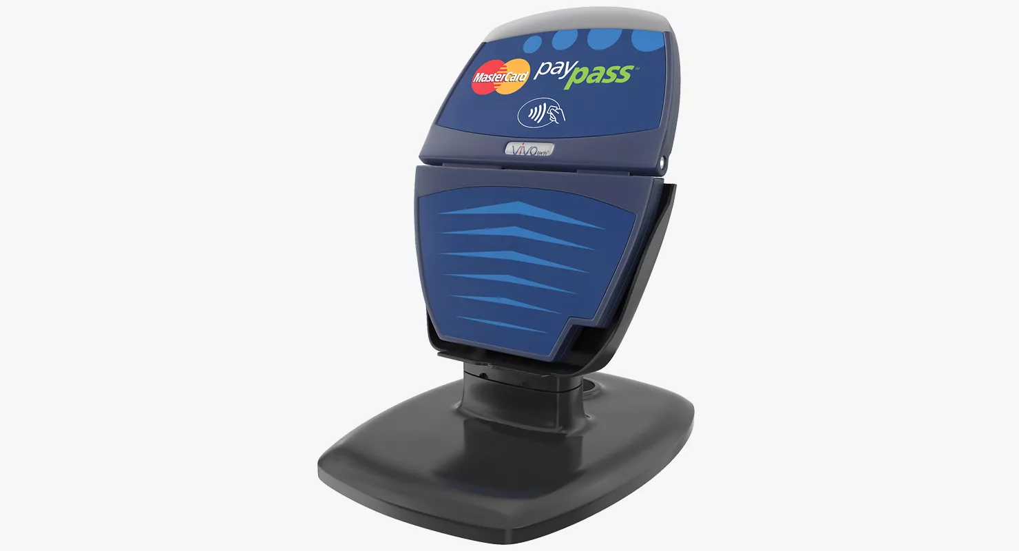 Contactless Credit Card Reader and Stand 3D model
