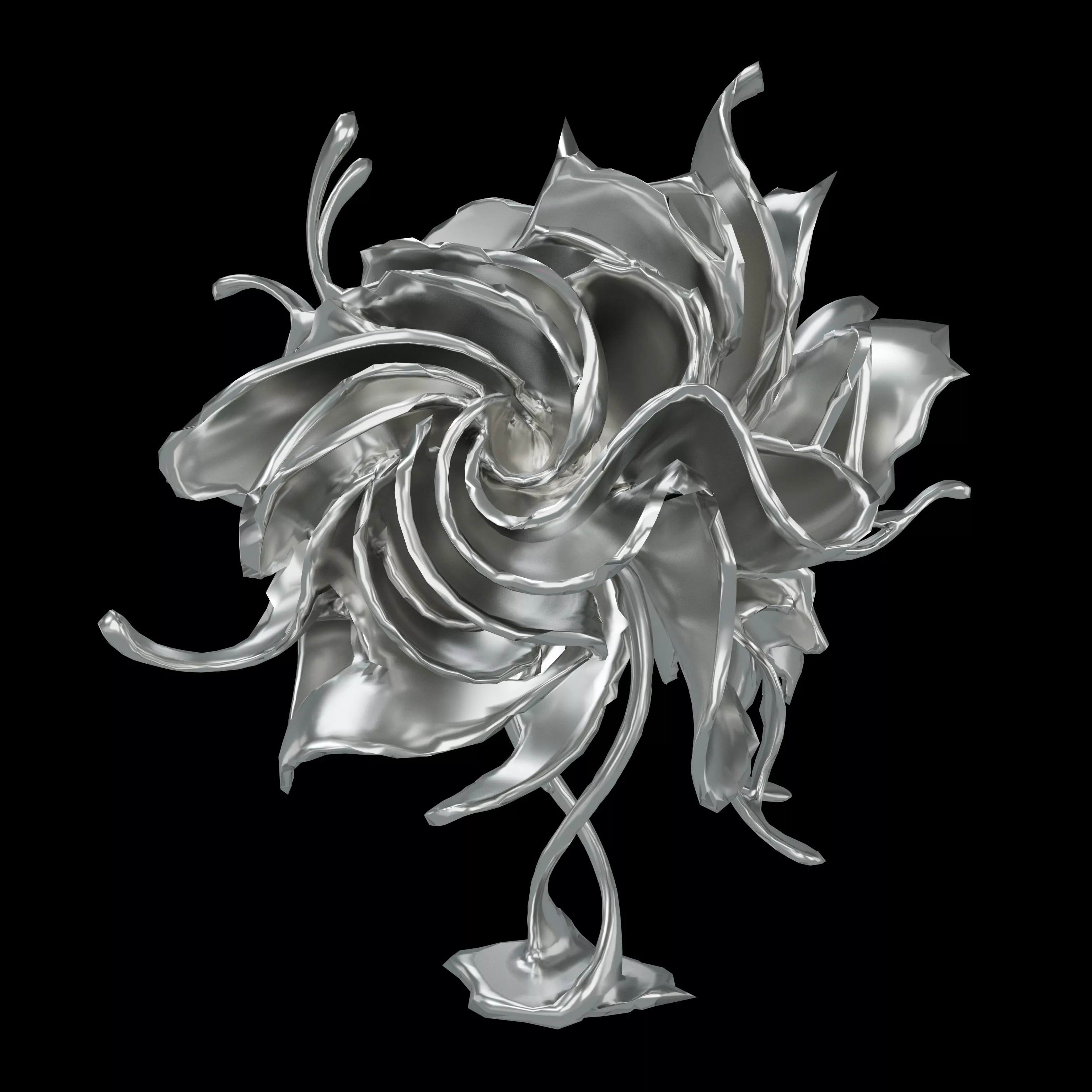 Abstract Flower Shape Decoration v1 002 Low-poly 3D model
