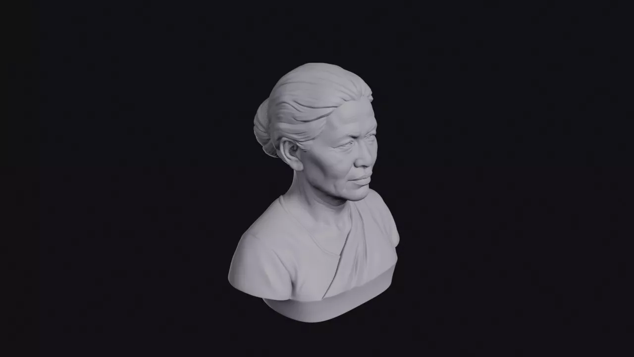 Nepali Woman With Pinned Hair Bust 3D print model